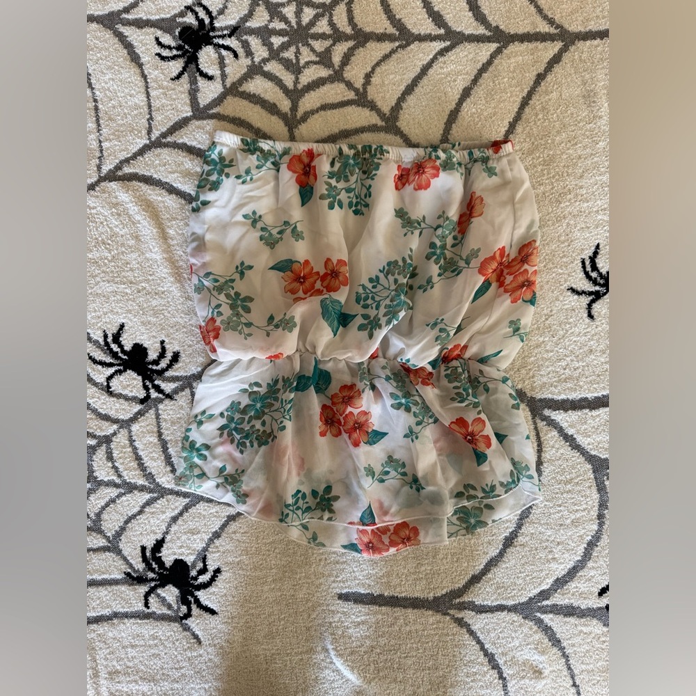 Floral Strapless Top